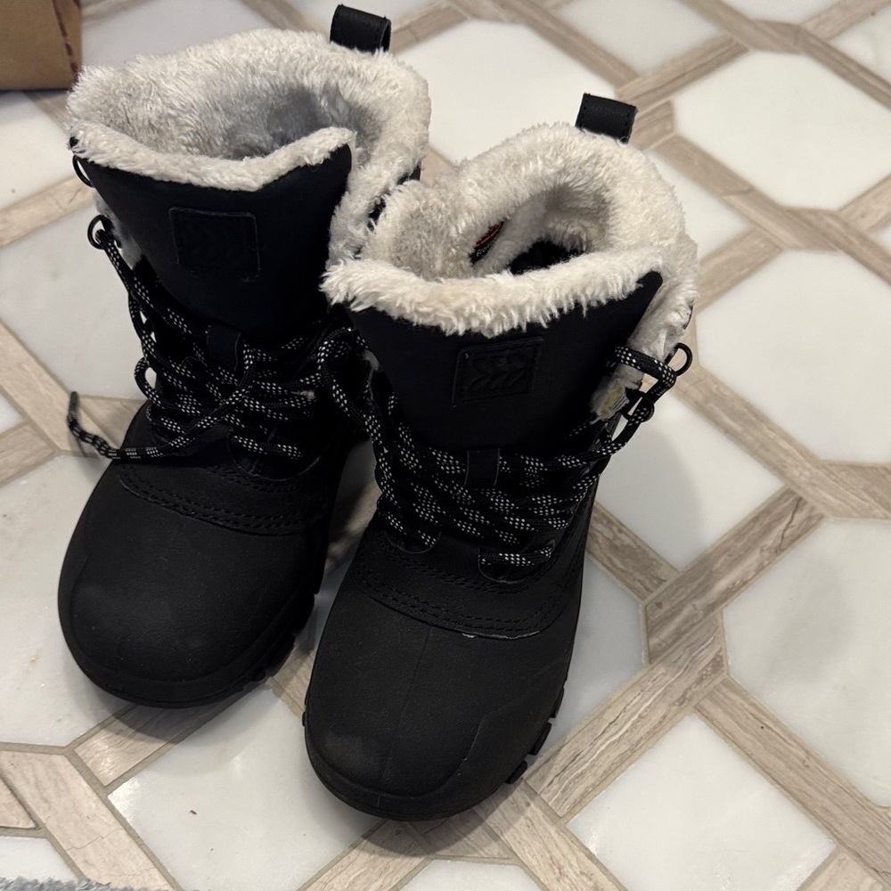 All in Motion Black Kids Boots with White Lining
